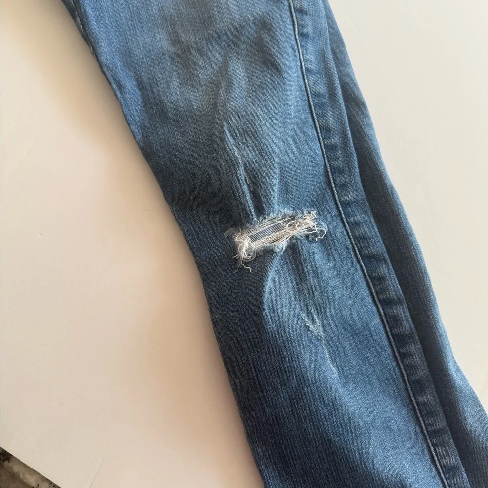 Express Ankle Legging High Rise Distressed Jeans - Picture 3 of 9